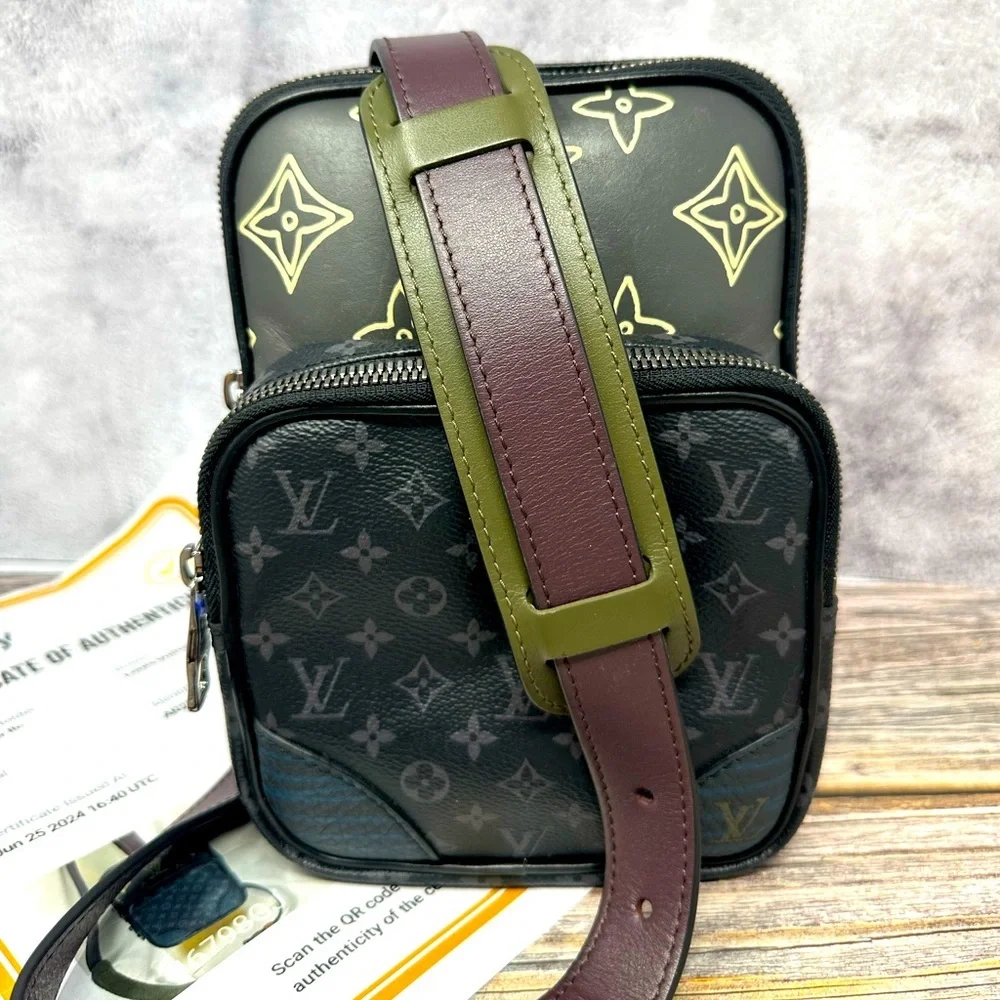 Louis Vuitton Monogram Eclipse Patchwork Amazone Sling Bag EUC